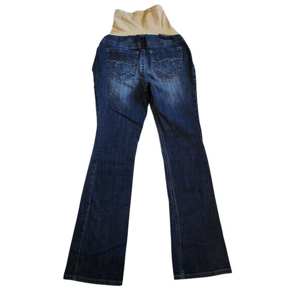 Indigo Blue Womens Straight Leg Maternity Jeans Size S 4-6 High Waist Panel - Picture 7 of 9